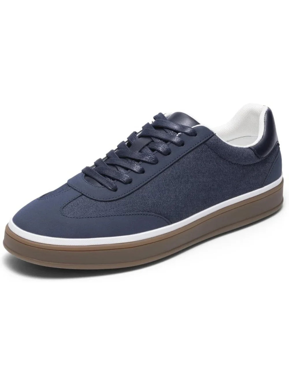 Men's Dark Blue Faux Suede Rubber Casual Comfortable Business Fashion Sneakers
